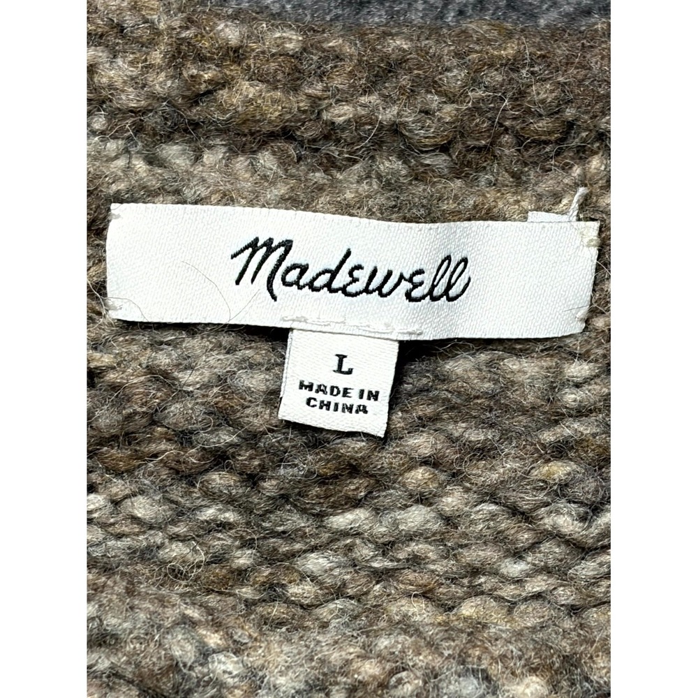 Madewell Kersdale Sweater Women's Large Brown Space-Dye Cozy Textured Pullover - Picture 3 of 12